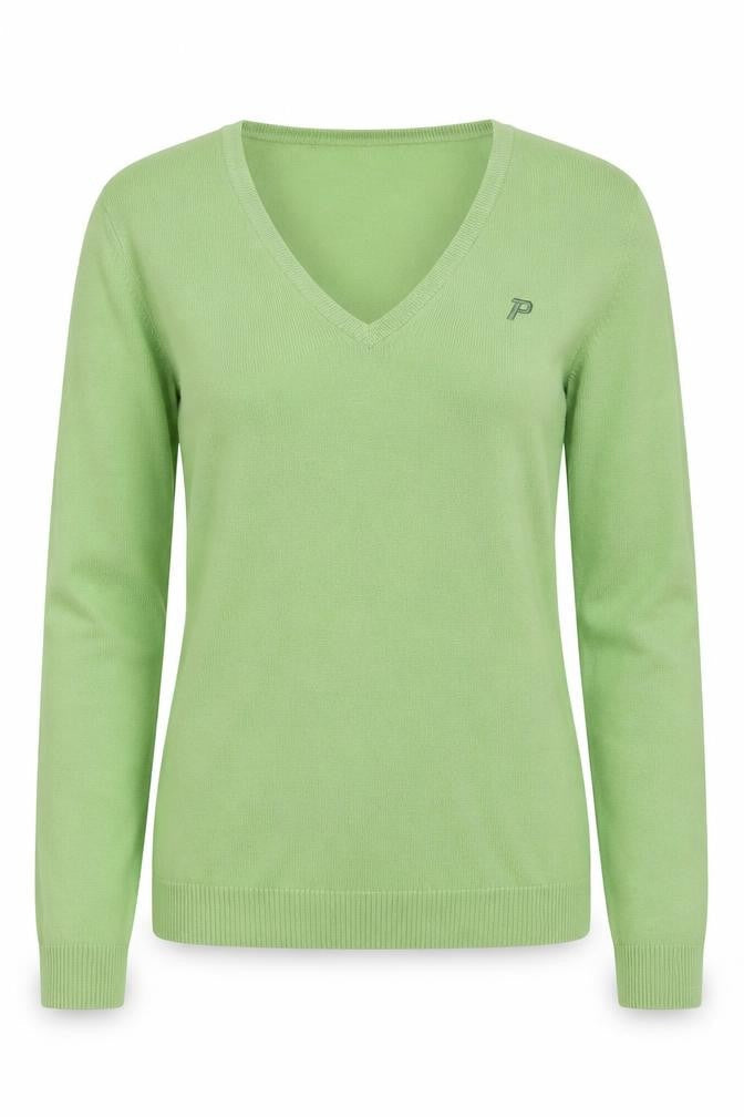 Peak Performance Womens Green V-Neck Cotton Jumper XS