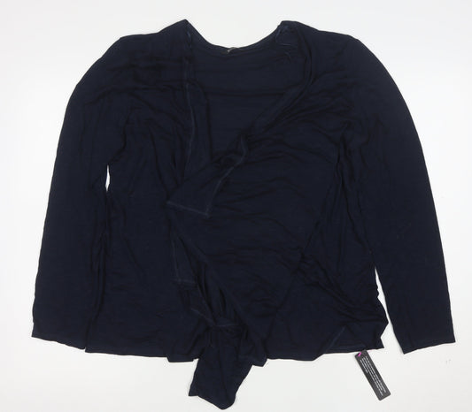 Roman Women's Blue Wrap Jersey Long Sleeve Blouse Size 18