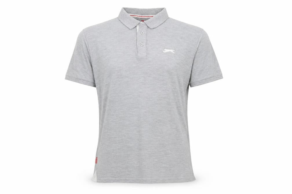 Slazenger Men's Grey Regular Fit Short Sleeve Polo Shirt Size L