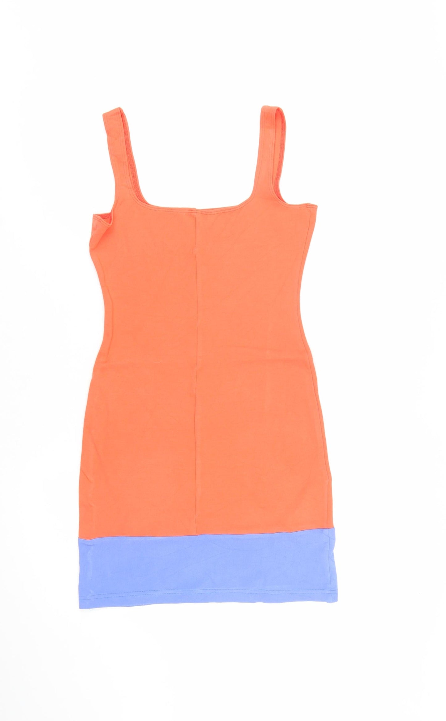 American Apparel Women's Orange Colourblock Mini Bodycon Dress M