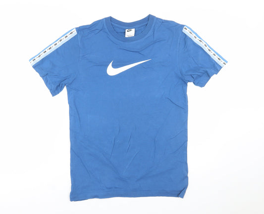 Nike Men's Blue Crew Neck Short Sleeve Cotton T-Shirt Size S