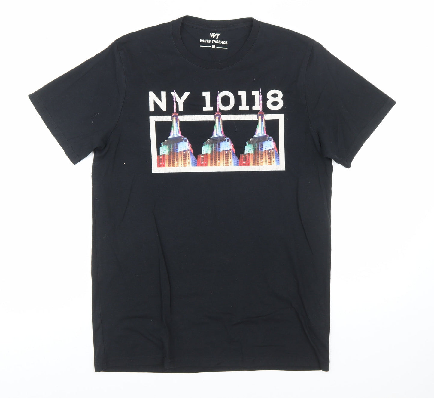 White Threads Men's Black NY Graphic City T-Shirt Size M