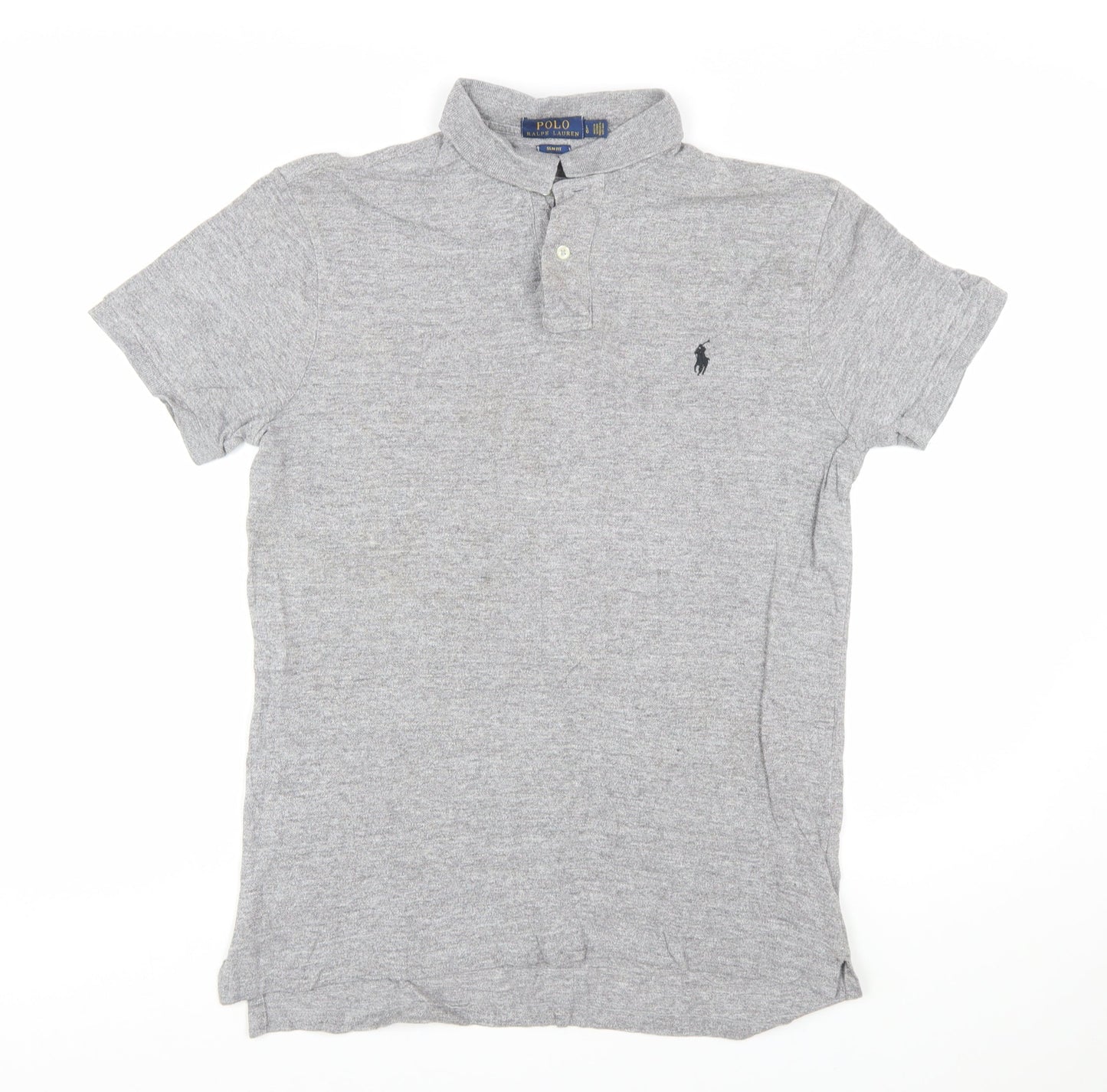 Polo Ralph Lauren Mens Grey Slim Fit Short Sleeve Polo Shirt Size L