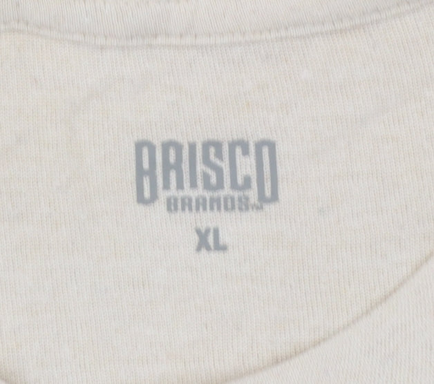 Brisco Brands Men's Beige Lone Star Graphic Retro T-Shirt XL