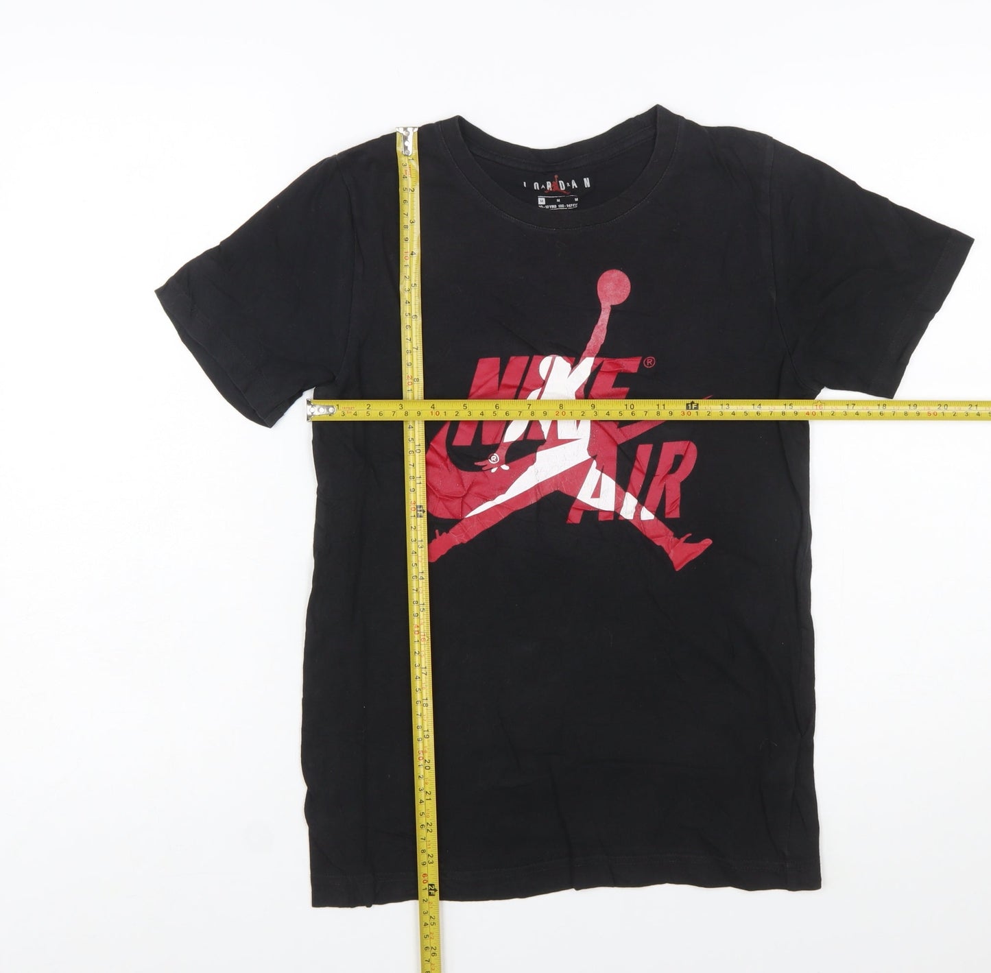 Nike Jordan Boys Black Graphic Print Short Sleeve T-Shirt 10-12 Years