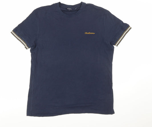 Ben Sherman Men's Dark Navy Crew Neck Short Sleeve Cotton T-Shirt L