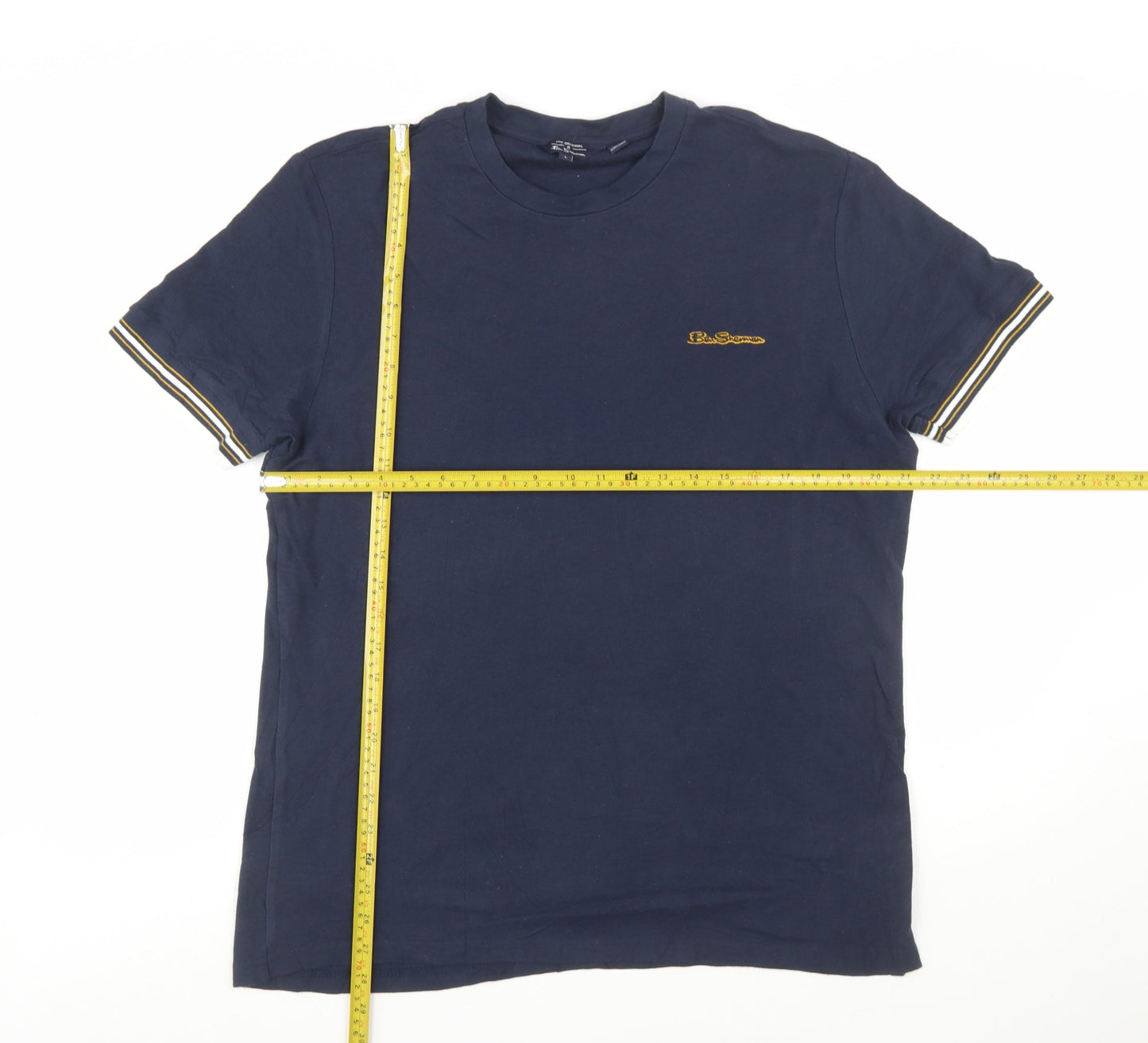 Ben Sherman Men's Dark Navy Crew Neck Short Sleeve Cotton T-Shirt L