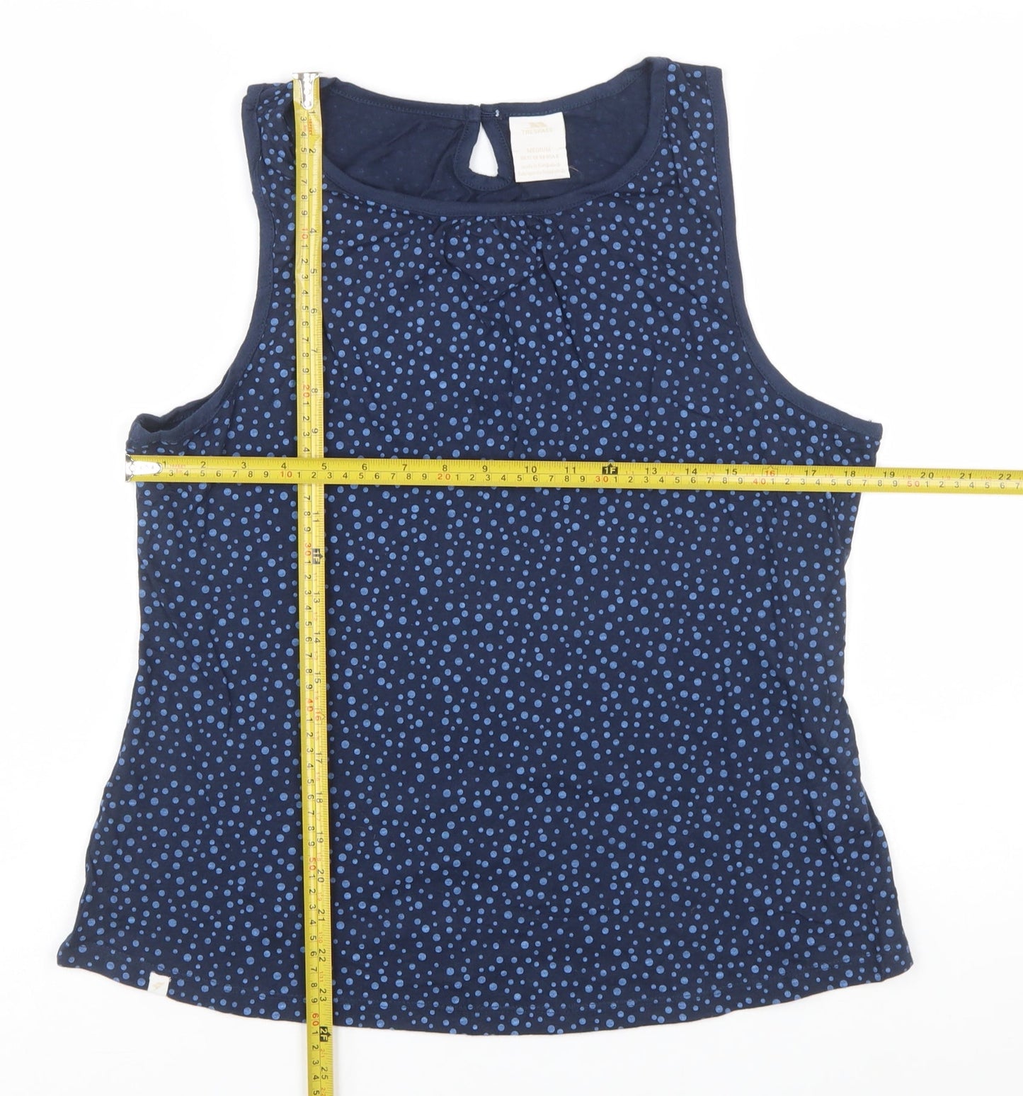 Trespass Womens Blue Polka Dot Sleeveless Tank Top UK 12