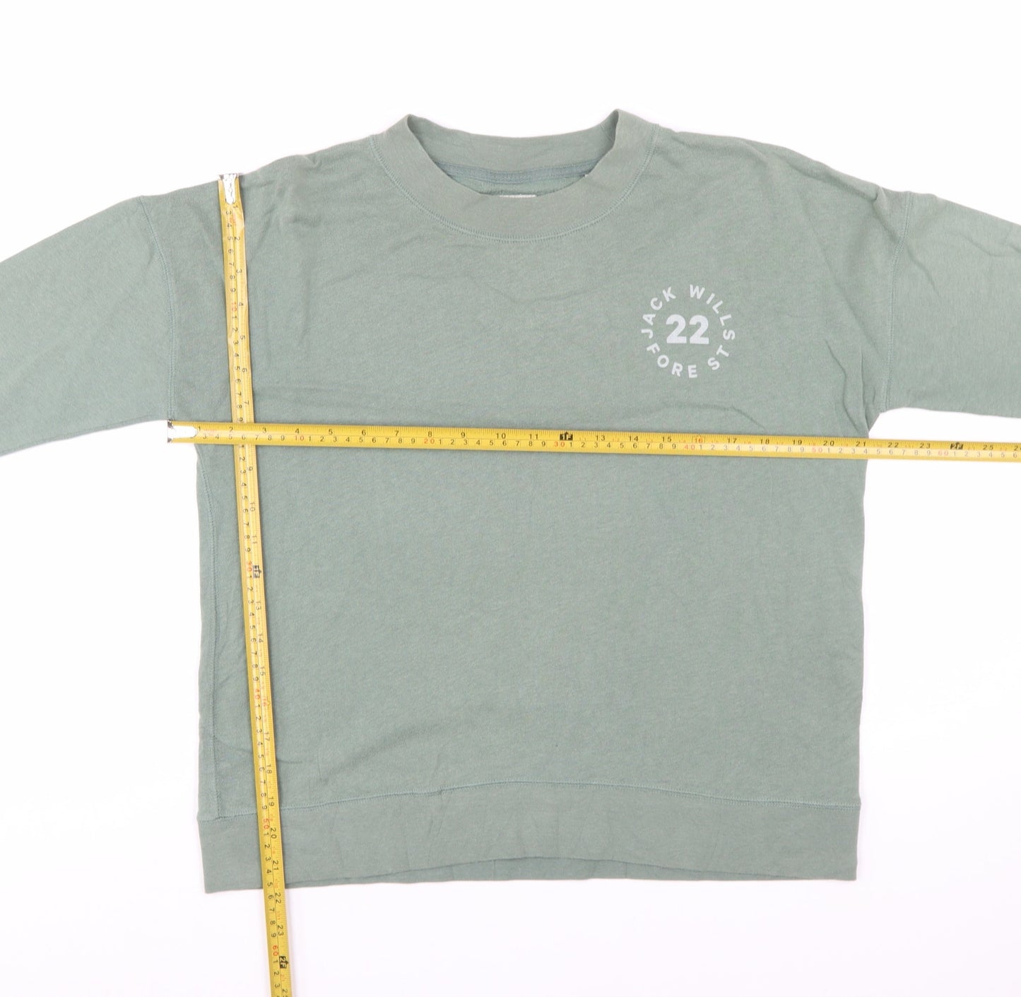 Jack Wills Womens Green Crew Neck Cotton Blend Sweatshirt UK 10