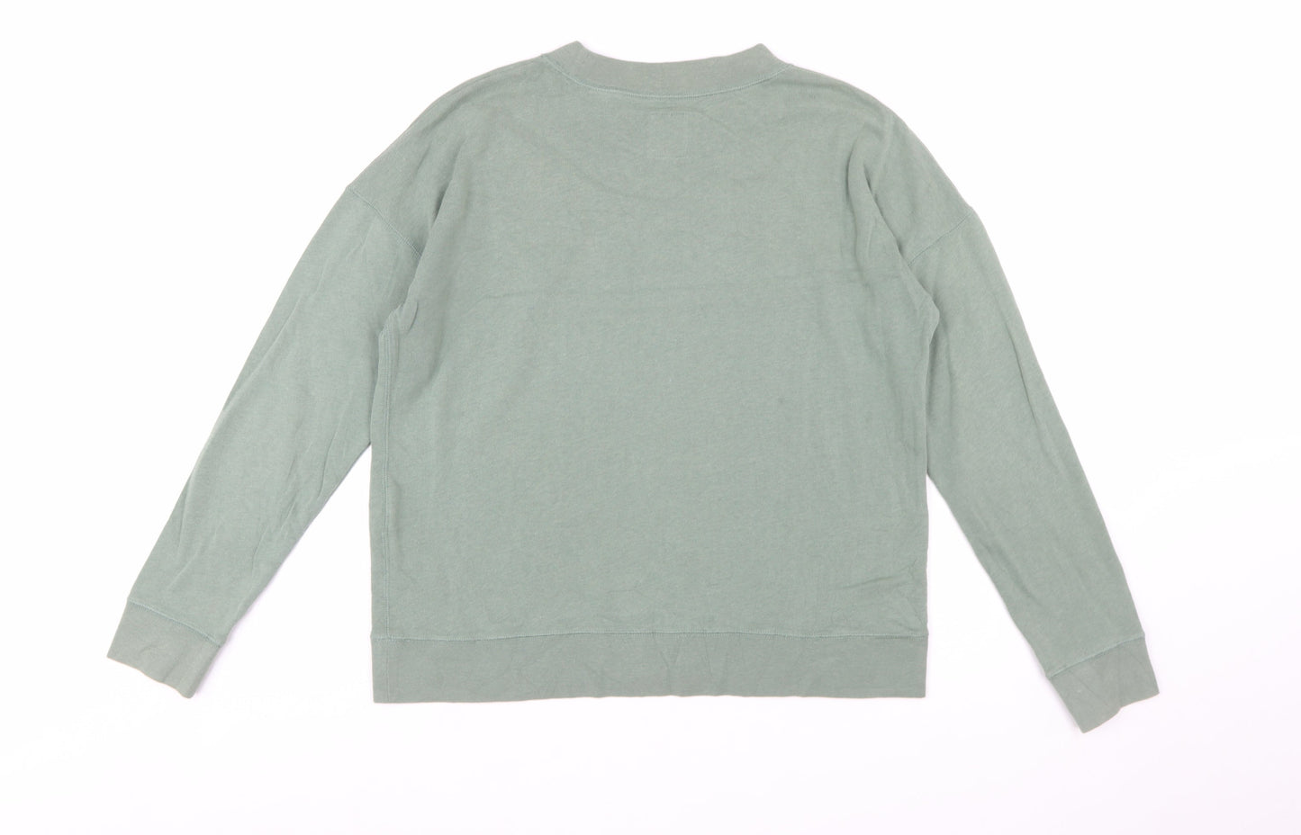 Jack Wills Womens Green Crew Neck Cotton Blend Sweatshirt UK 10