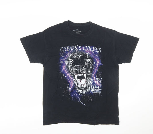 Cheats & Thieves Men's Black Large Graphic Panther T-Shirt