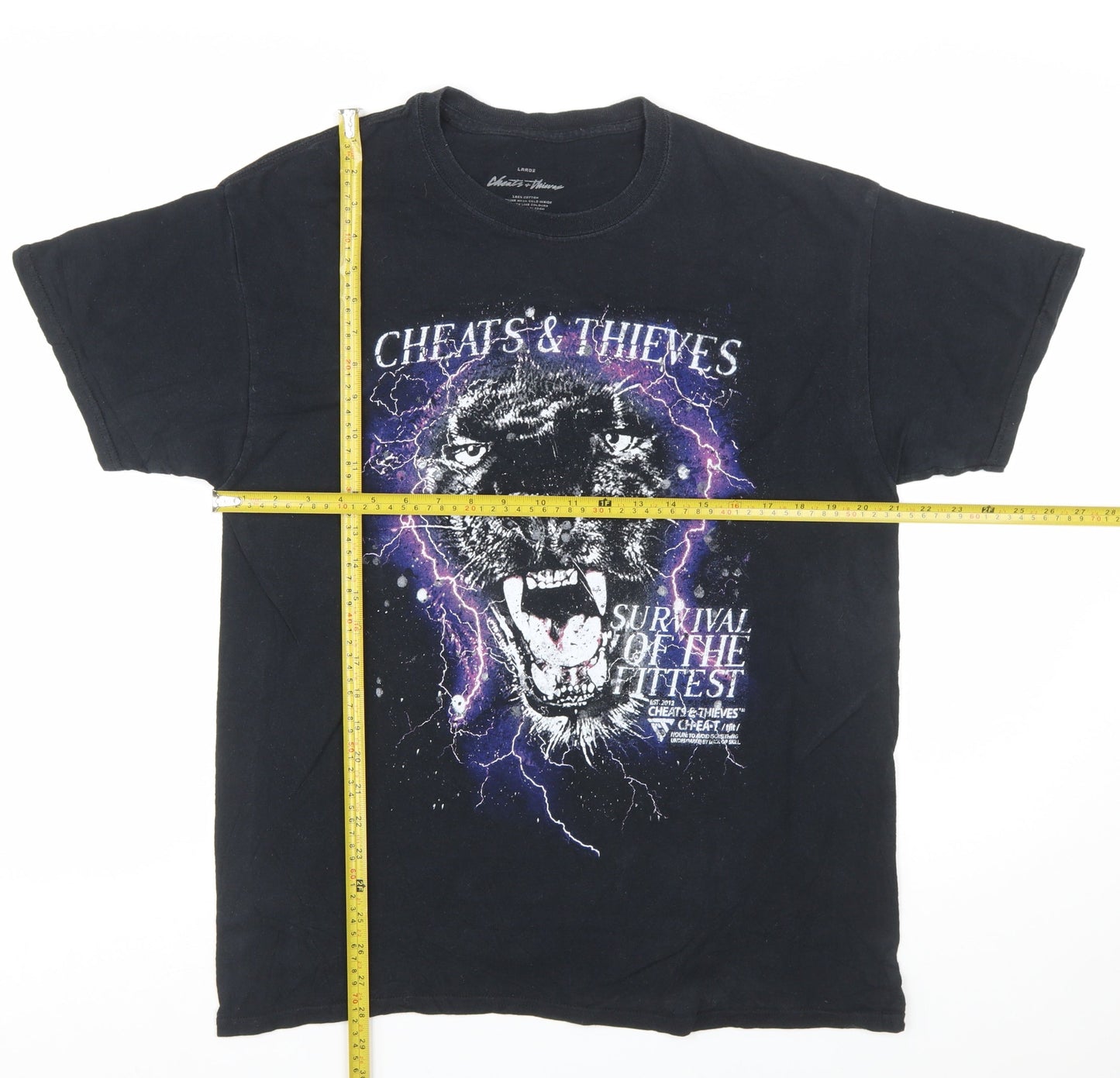 Cheats & Thieves Men's Black Large Graphic Panther T-Shirt