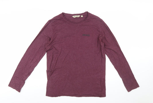 Regatta Men's Purple Long Sleeve Cotton Blend Crew Neck T-Shirt M