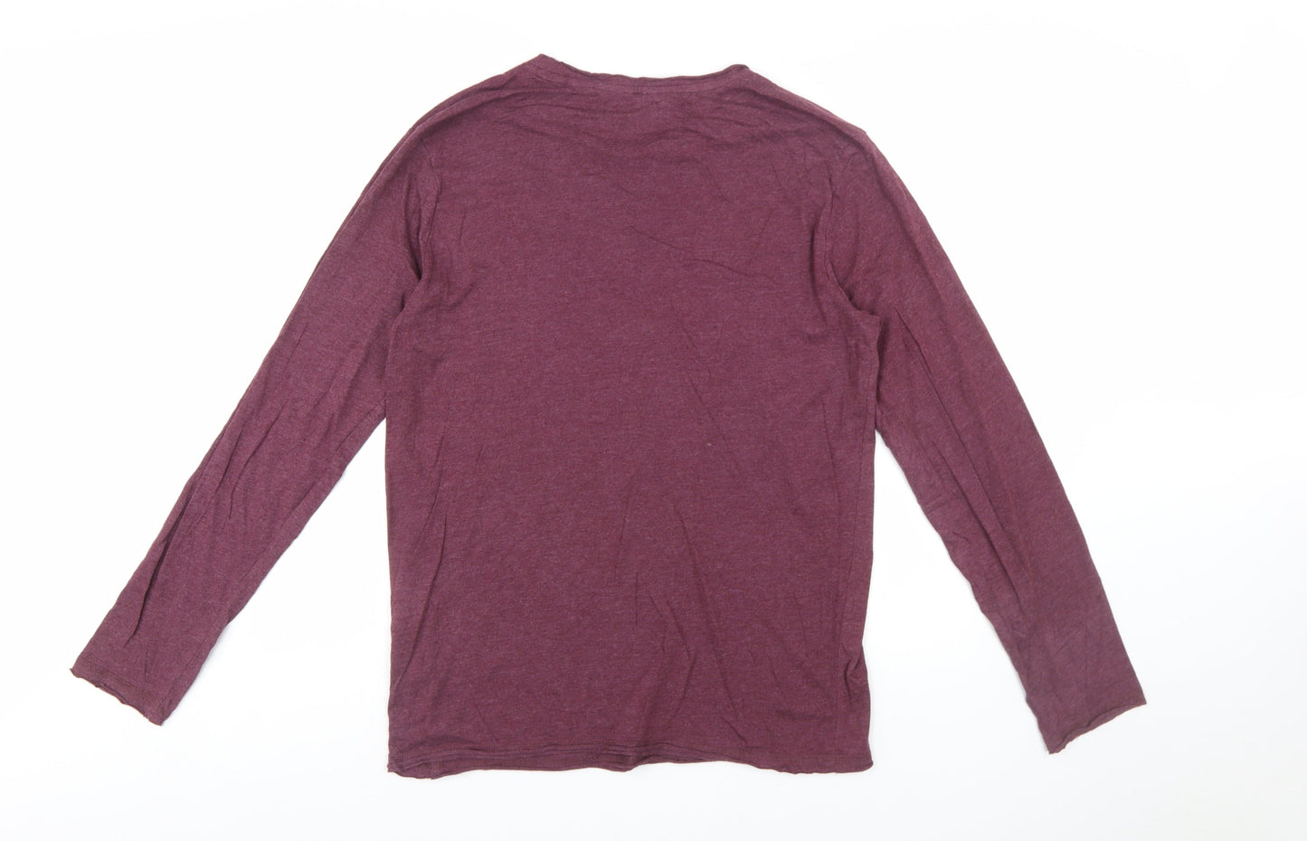 Regatta Men's Purple Long Sleeve Cotton Blend Crew Neck T-Shirt M