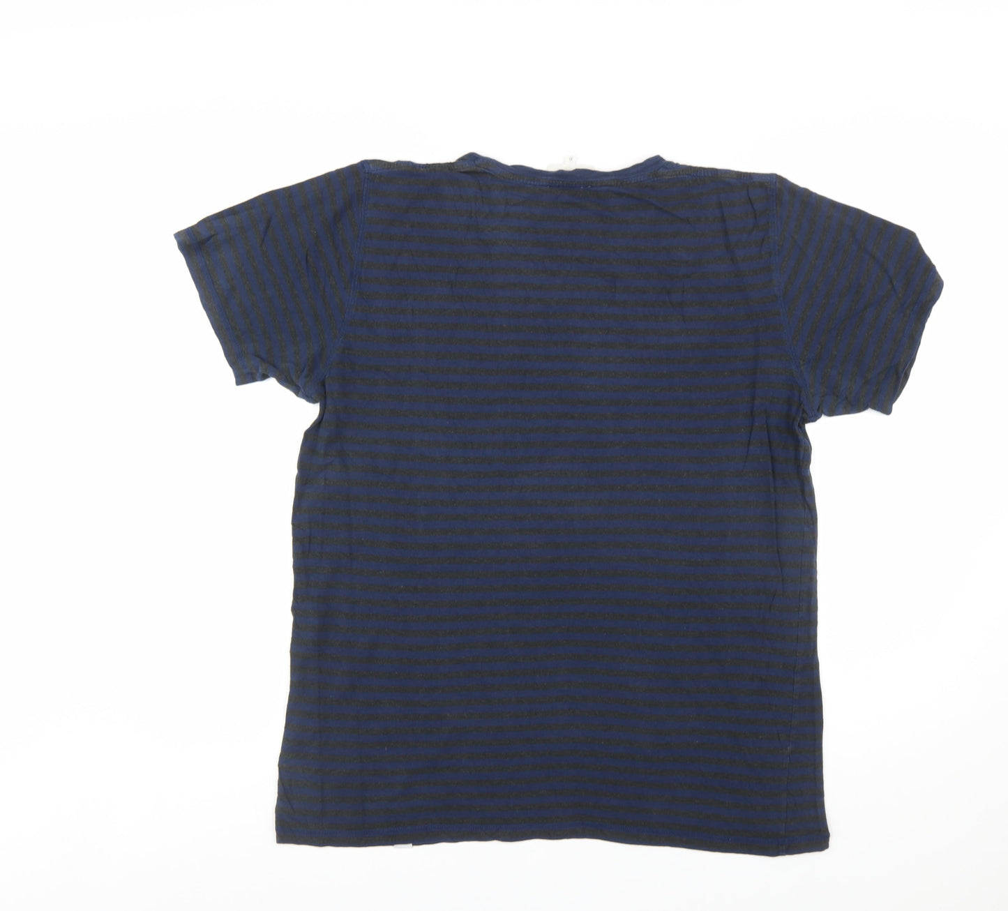 Norse Projects Men's Blue Striped Cotton Crew Neck T-Shirt XL