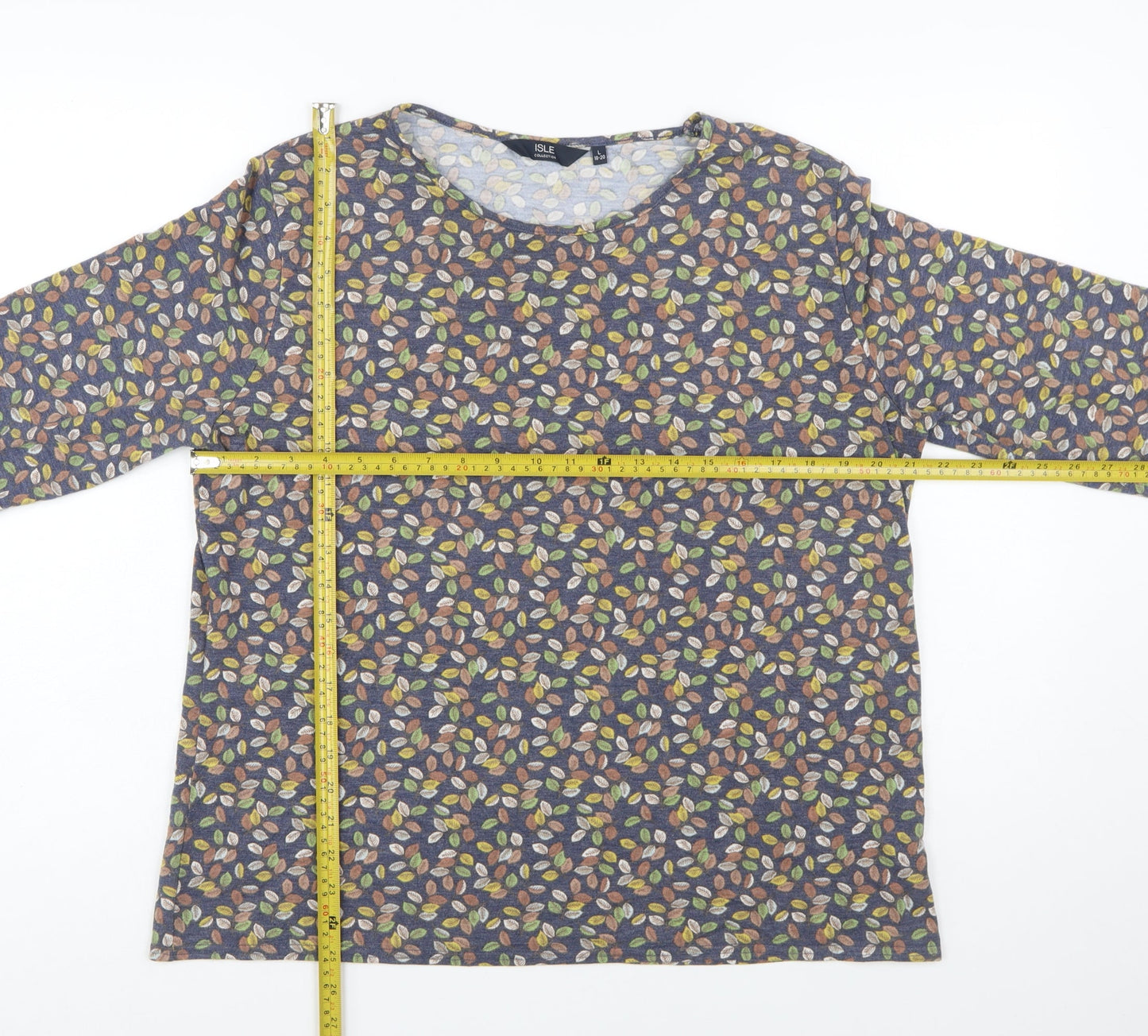 Isle Collection Women's Multicoloured Floral 3/4 Sleeve Top L
