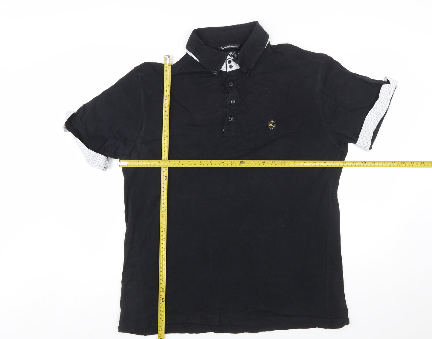 One True Saxon Men's Black XXL Short Sleeve Cotton Polo Shirt