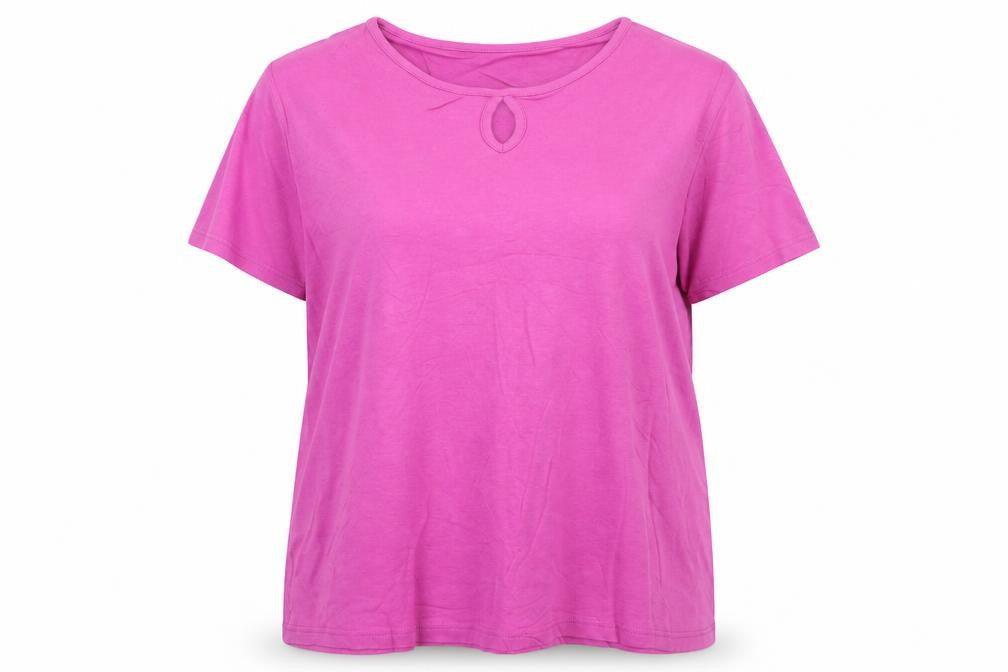 EWM Women’s Pink Cotton Short Sleeve Basic T-Shirt Size 18-20