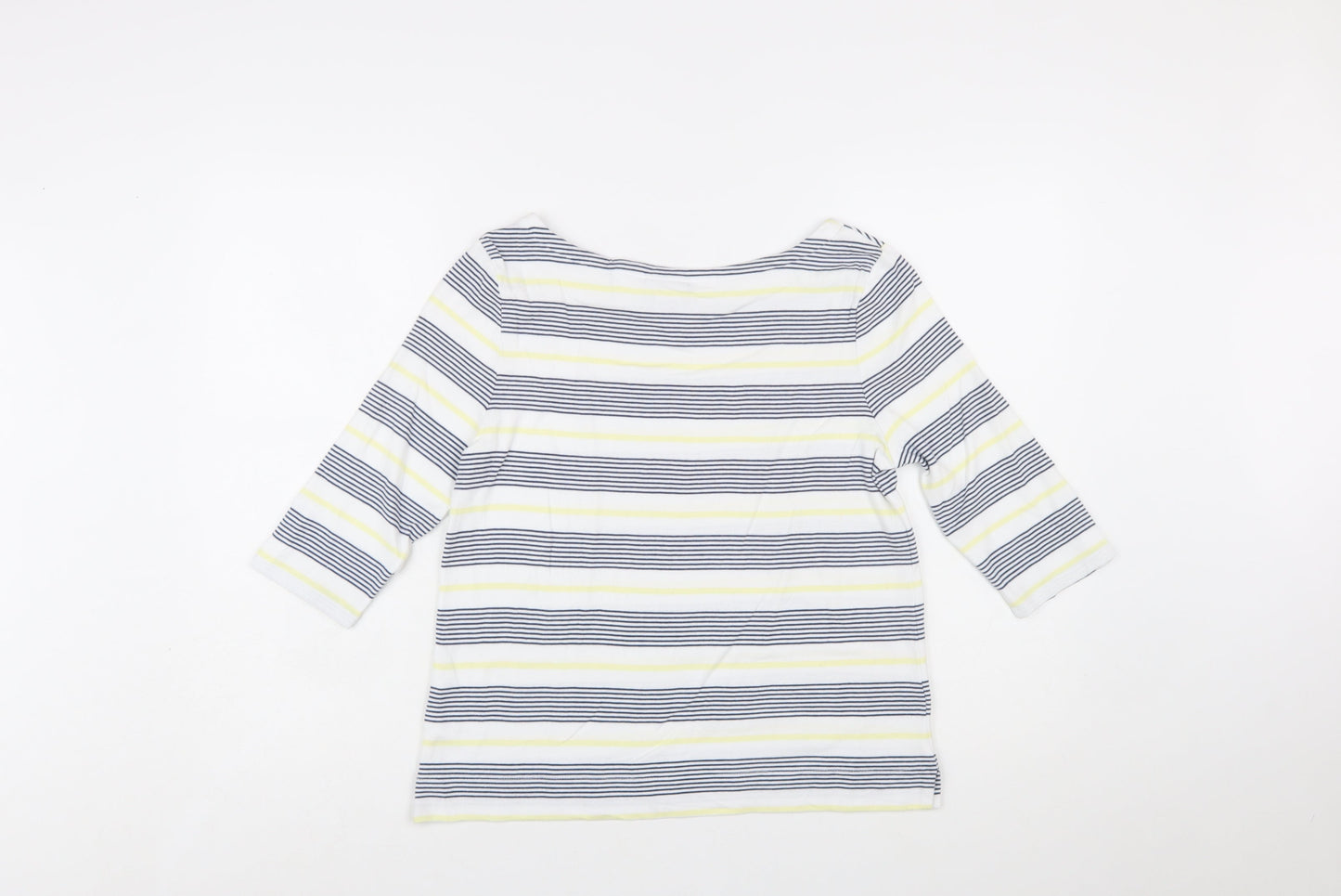 Tabitha Webb Women’s Multicoloured Striped 3/4 Sleeve Boat Neck T-Shirt Size L