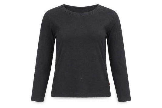 Von Dutch Women's Black Long Sleeve Slim Fit Cotton T-Shirt Size S