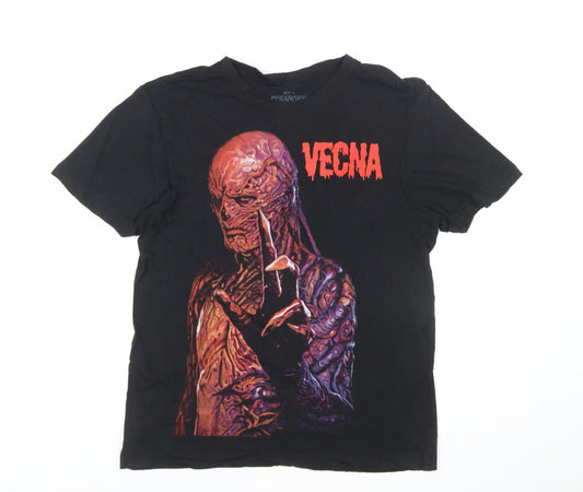 Primark Stranger Things Vecna Black Cotton T-Shirt Men L