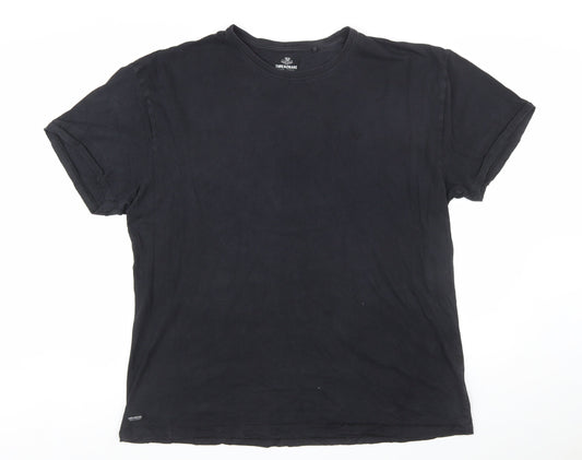 Threadbare Men's Black XL Cotton Crew Neck Short Sleeve T-Shirt