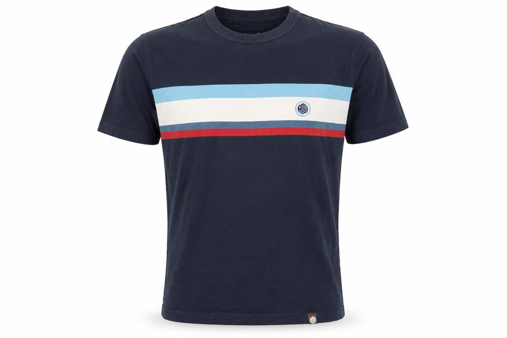 Pretty Green Men's Blue Colourblock Cotton T-Shirt Size S