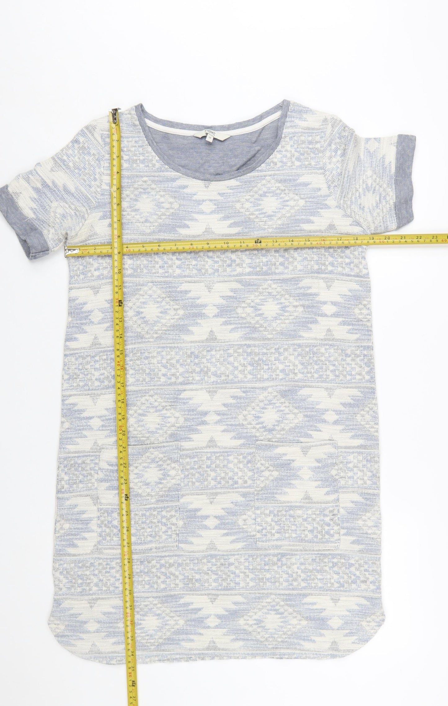 Next Women Grey Aztec Knit T-Shirt Dress Size 12