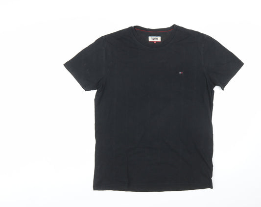 Tommy Jeans Men's Black Cotton Crew Neck Short Sleeve T-Shirt M