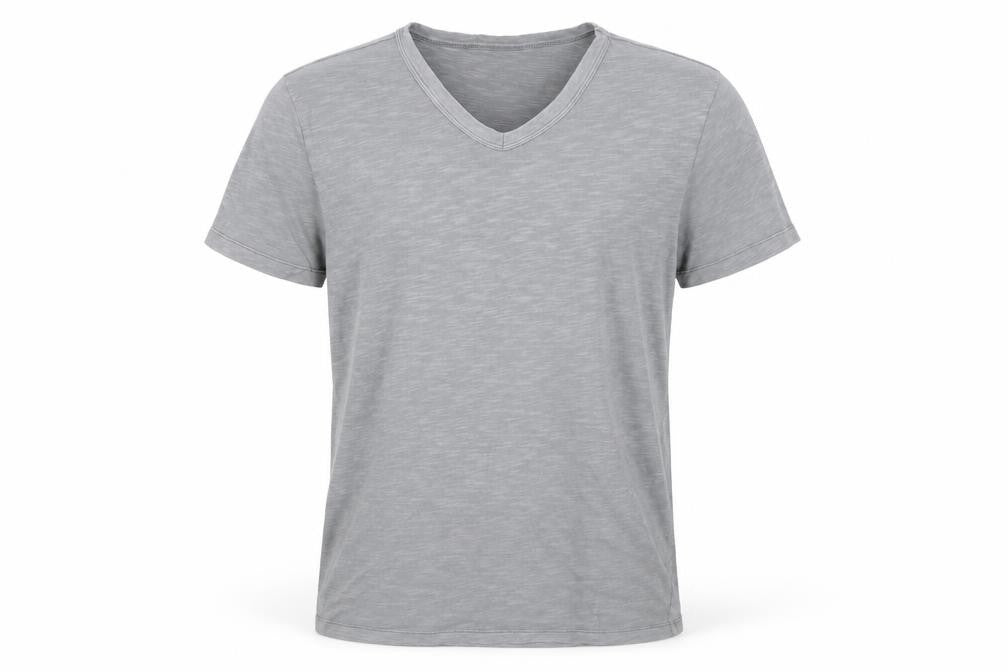 Gap Men's Grey V-Neck Lightweight Cotton T-Shirt Size S
