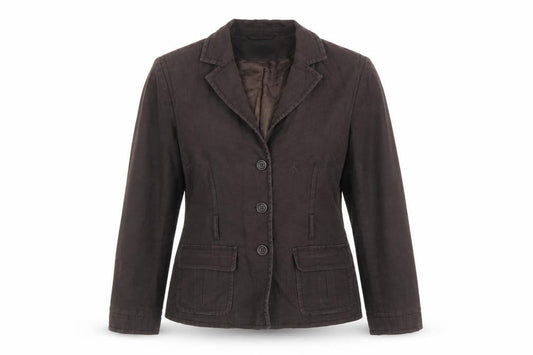 Monsoon Womens Brown Cotton Linen Blazer Jacket Size 12