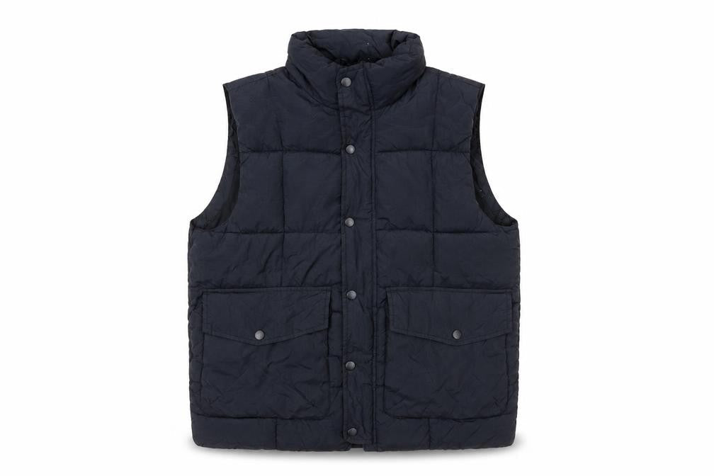 Front view of Zara boys’ black 13-14 years puffer waistcoat quilted nylon gilet
