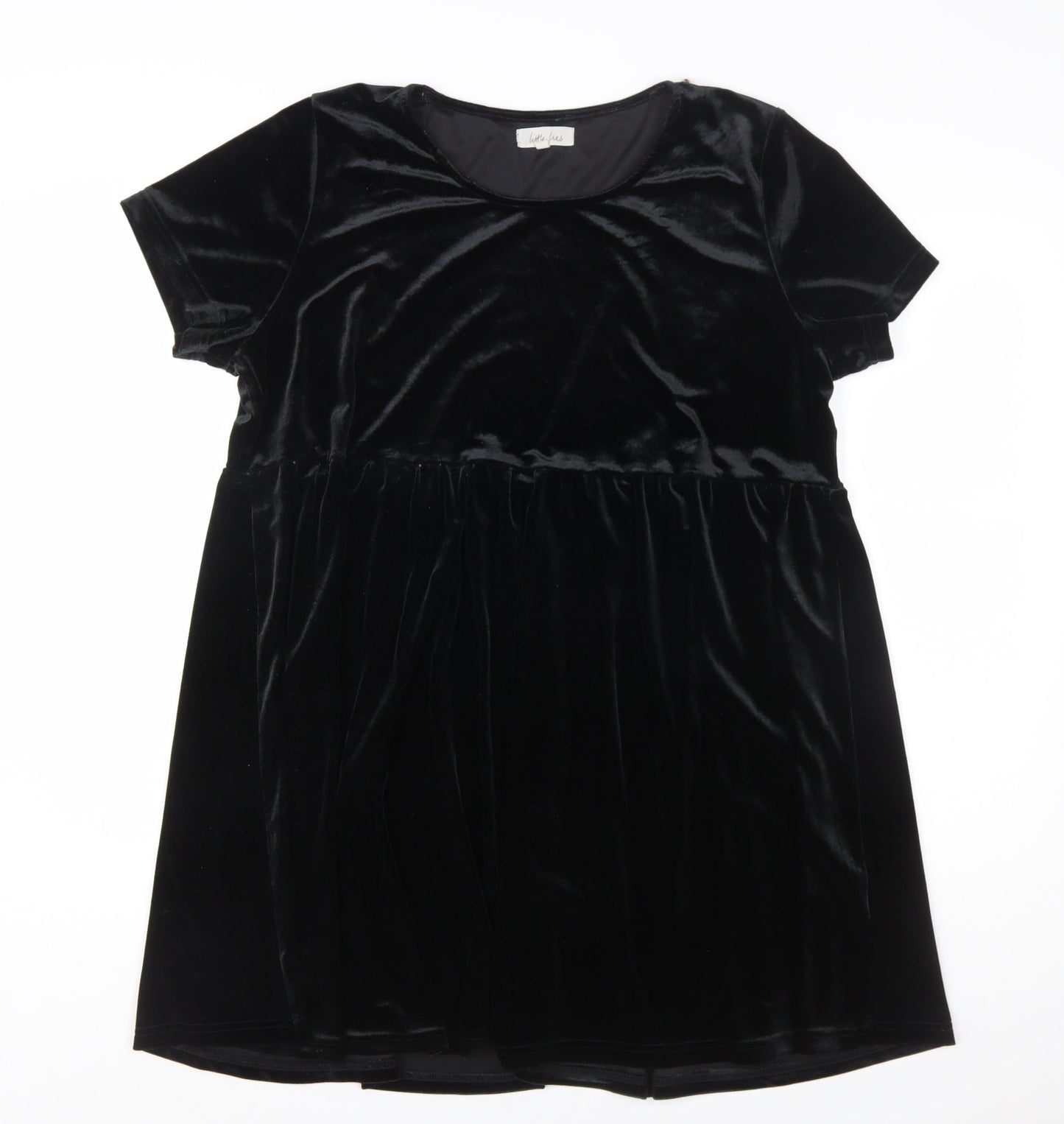 Little Lies Women’s Black Velvet Short A-Line Dress Size L
