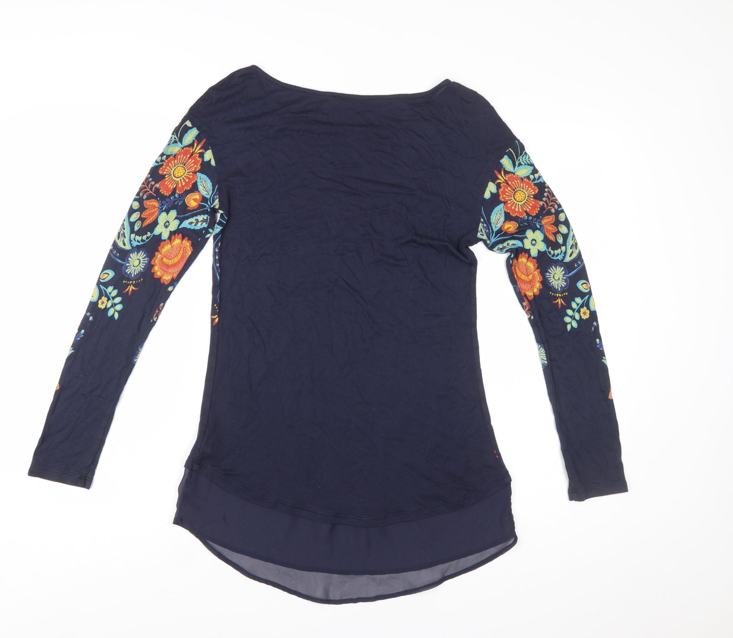 Marks and Spencer Women’s Blue Floral Embroidered Tunic Blouse Size 8