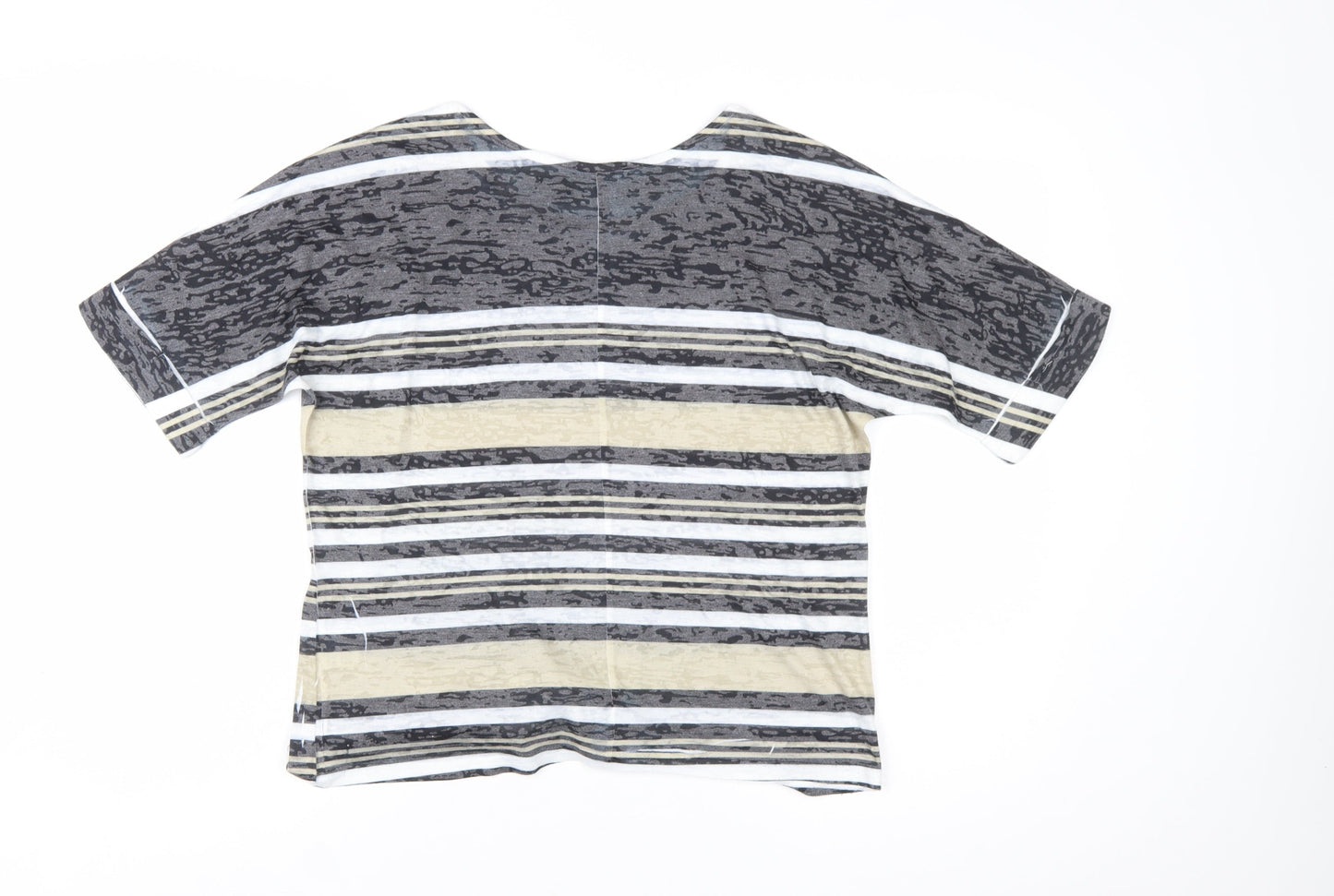 Just Elegance Women’s Multicoloured Striped Tie Hem T-Shirt Size S