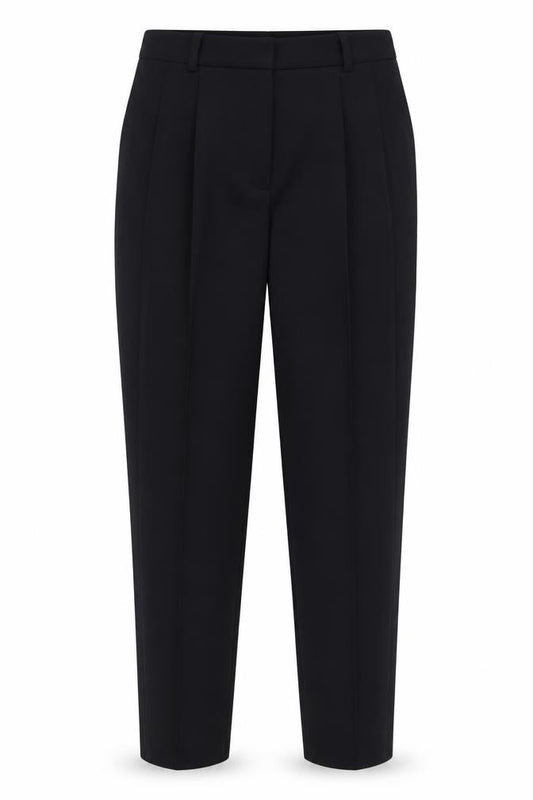 Mango Women Black Suit Trousers Size 8 Polyester Pleated Style