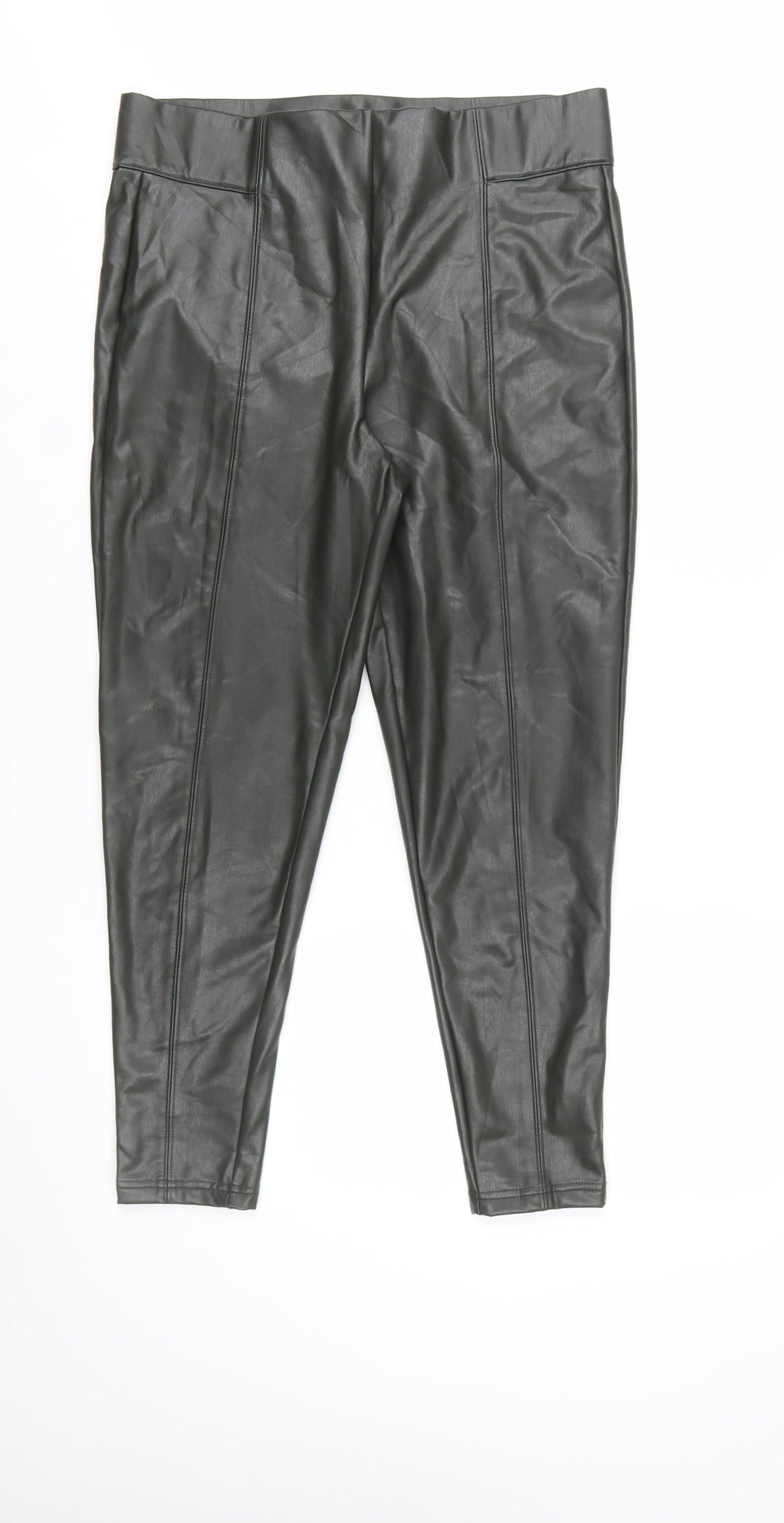 Marks & Spencer Women Black Size 14 Faux Leather Leggings