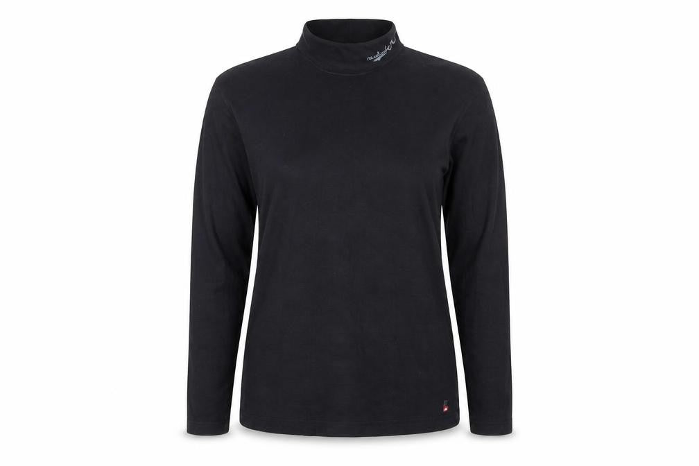 Quiksilver Womens Black 100% Cotton Long Sleeve High Neck Top Size 16