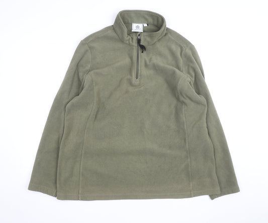 TOG24 Men’s Green Fleece 1/4 Zip Pullover Sweatshirt XL