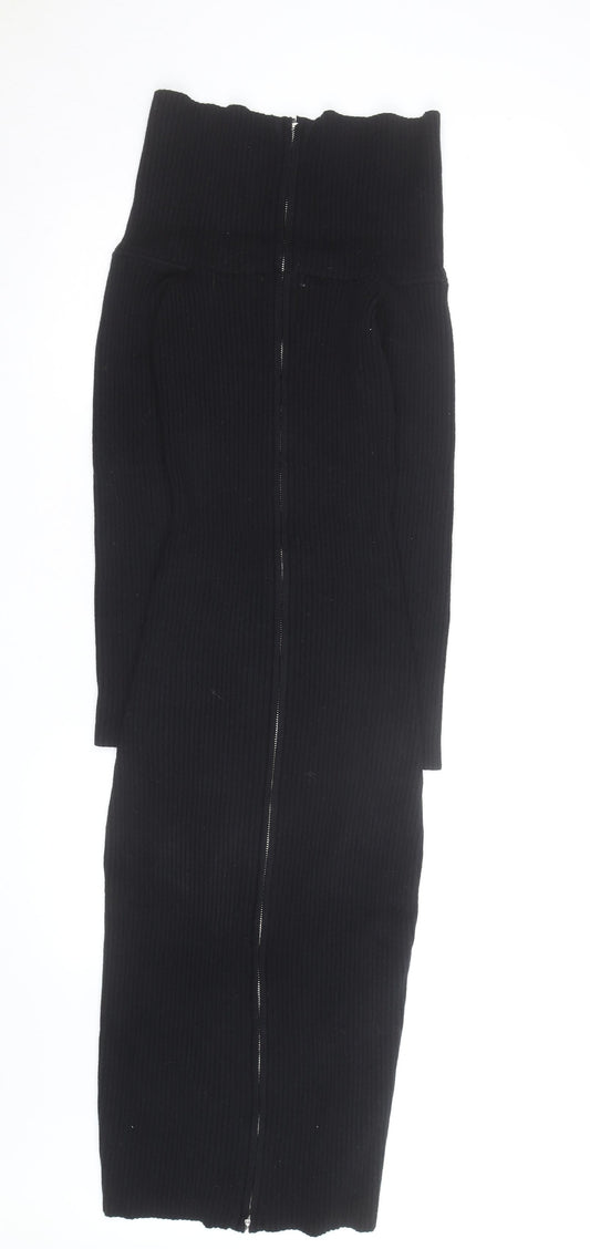 Lulus Women’s Black Off Shoulder Knit Bodycon Midi Dress M