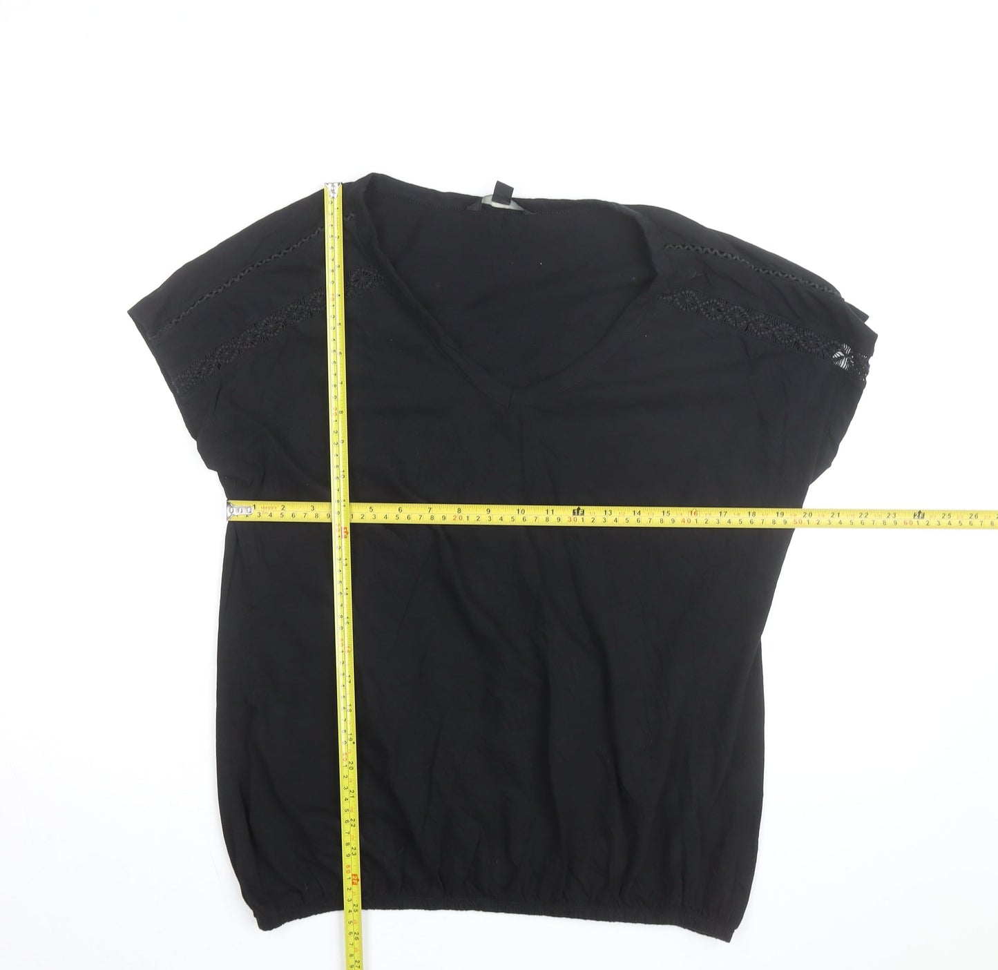 Next Women’s Black V-Neck Cotton Blouse Size 14