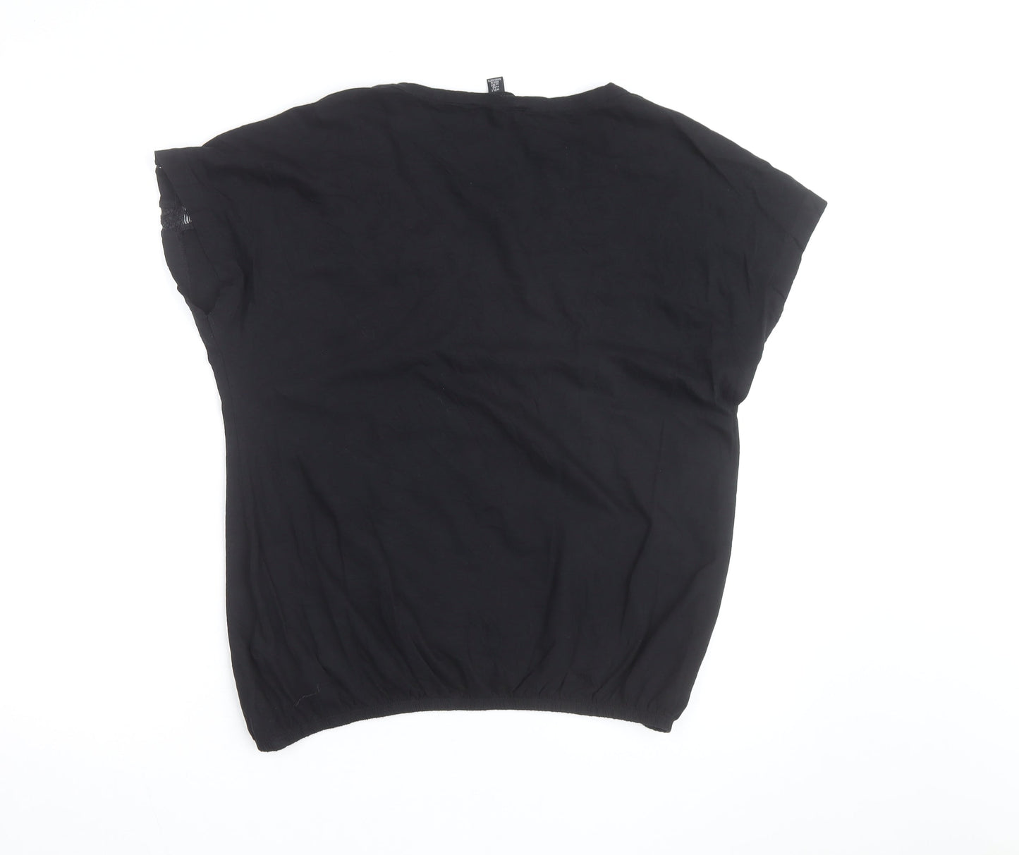 Next Women’s Black V-Neck Cotton Blouse Size 14