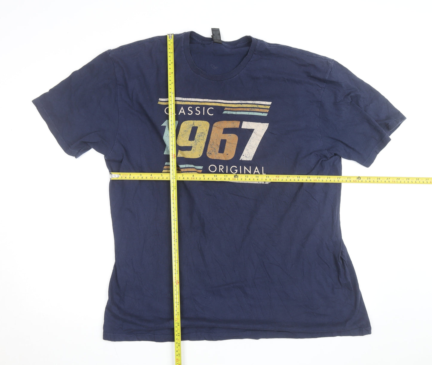 Gildan Men’s 2XL Blue Classic 1967 Retro Graphic Cotton T-Shirt