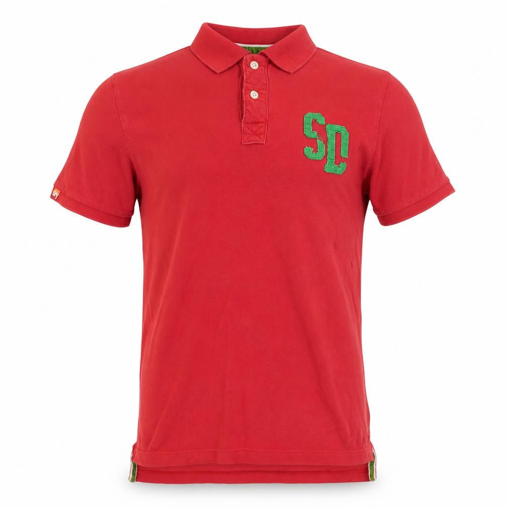 Superdry Men's Red Cotton Polo Shirt Size L Embroidered Logo