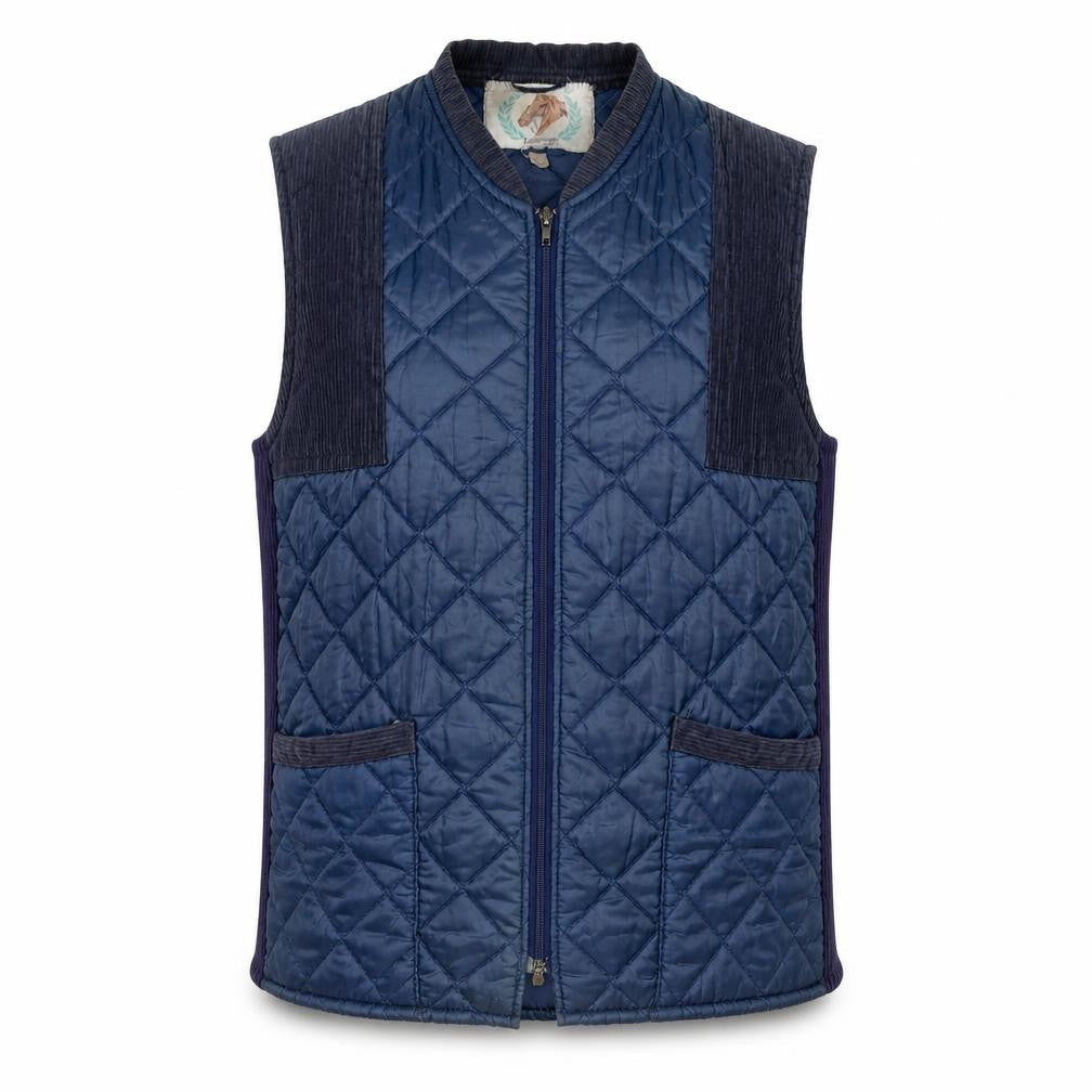 Vintage Leisurewear Men's Blue Quilted Waistcoat Size M