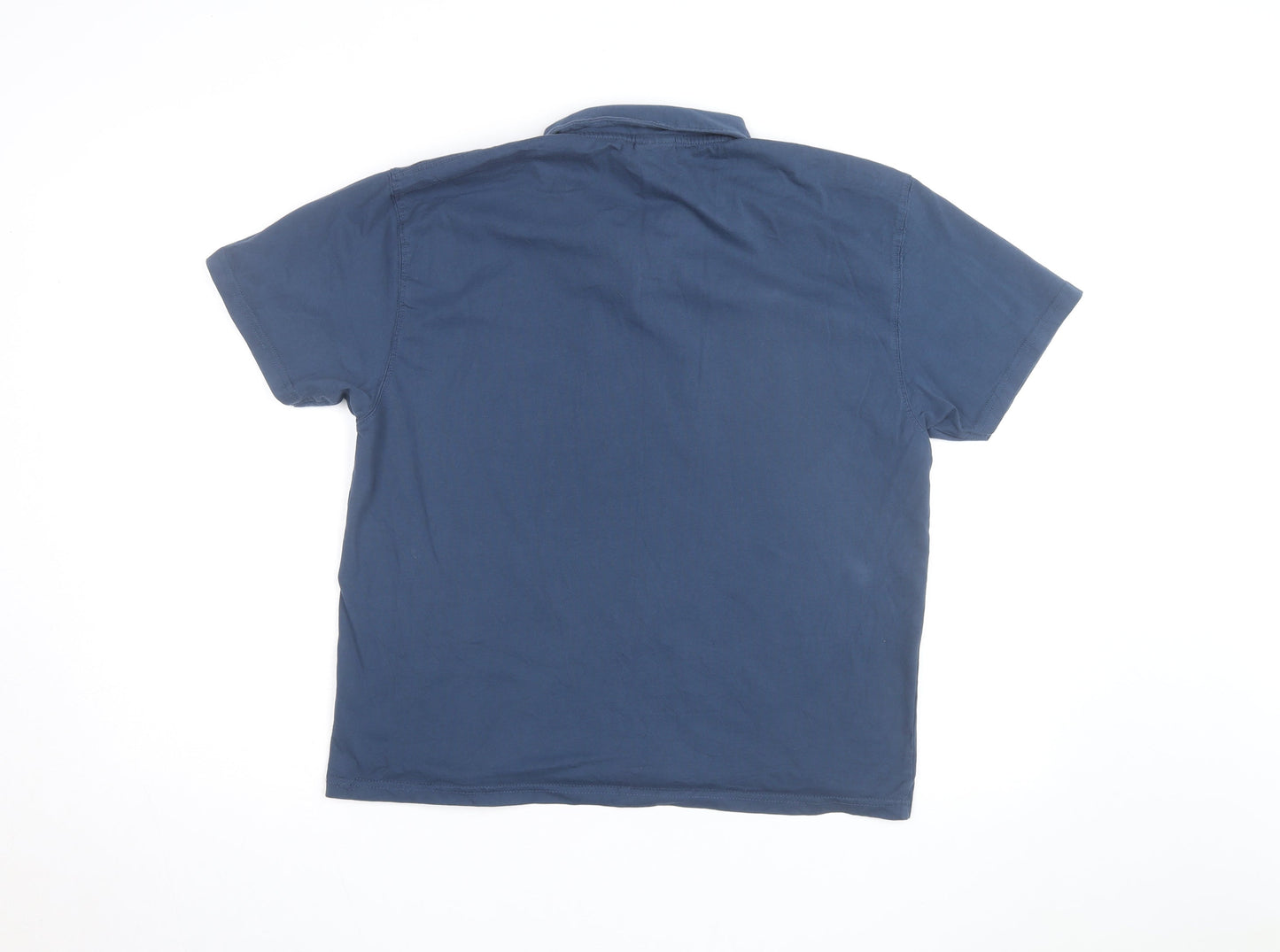 Quiksilver Men's Blue Beach Graphic Cotton Polo Shirt Size M