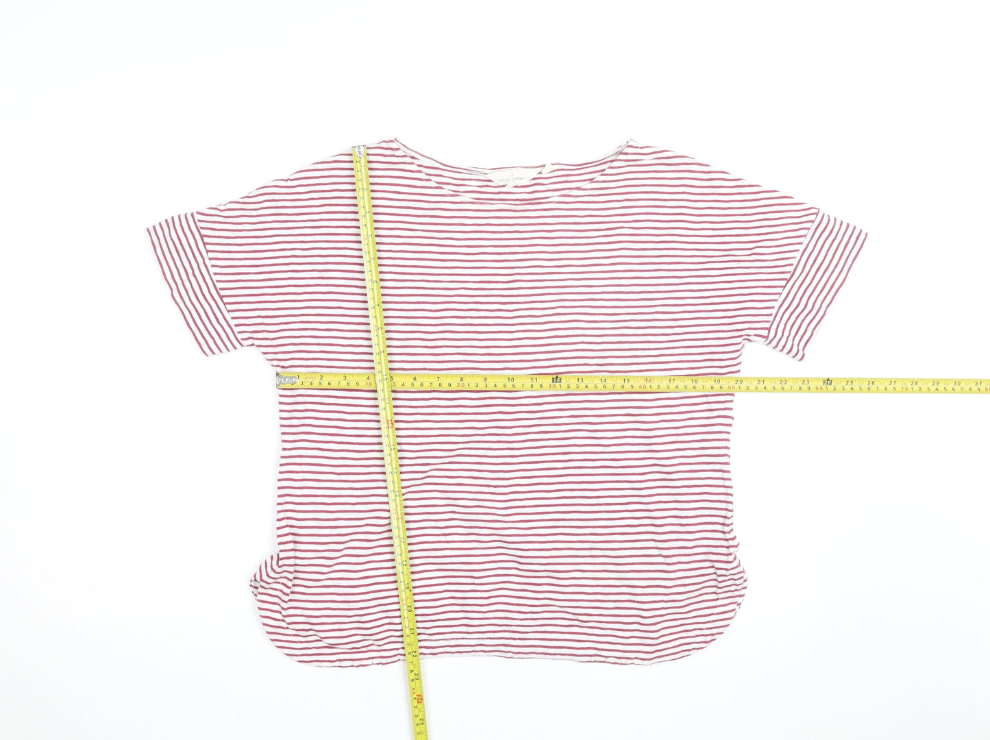 Seasalt Cornwall Women's Red Striped Cotton T-Shirt Size 12