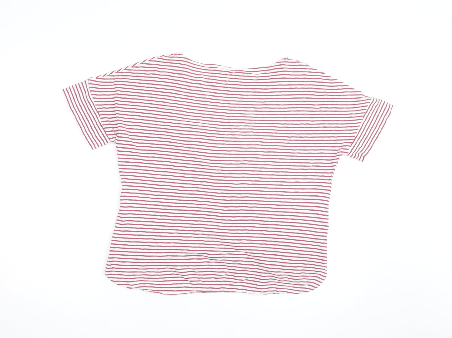Seasalt Cornwall Women's Red Striped Cotton T-Shirt Size 12