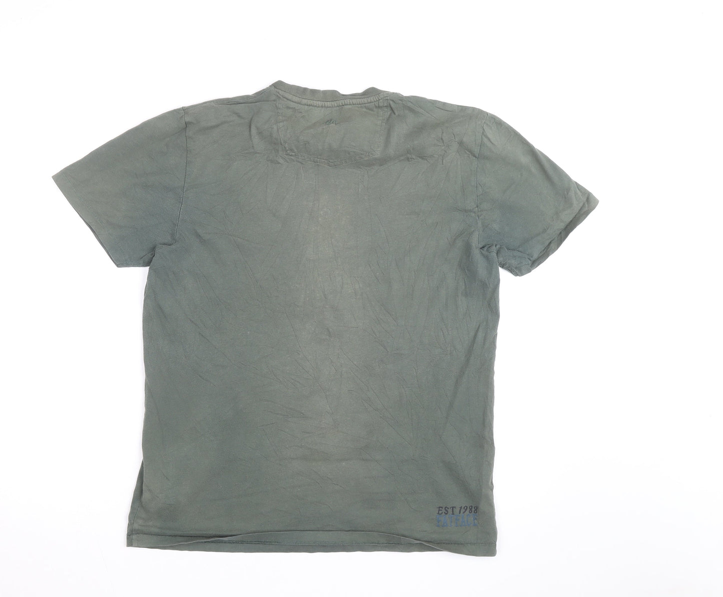 Fat Face Men’s Green Graphic Deer Print Cotton T-Shirt Size M