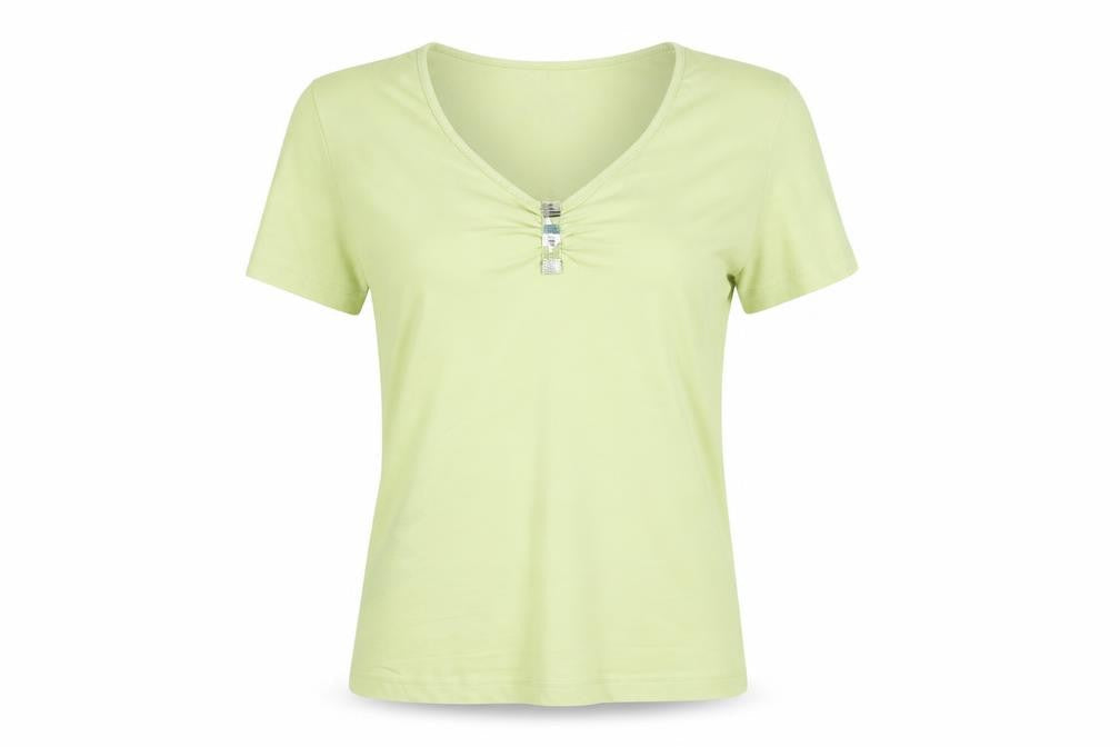 Gerry Weber Women’s Green V-Neck Stretch Cotton T-Shirt Size 18